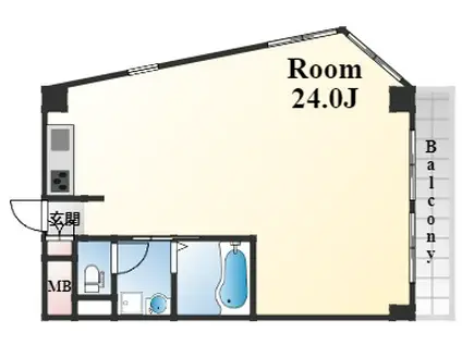 ステラ田中町(ワンルーム/4階)の間取り写真