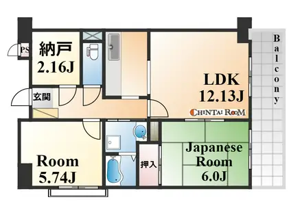メゾンタカハ(2LDK/4階)の間取り写真