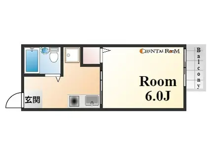 パルふくずみ(1K/1階)の間取り写真