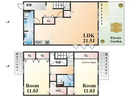 BEC住吉山手レジデンス(2LDK/1階)の間取り写真