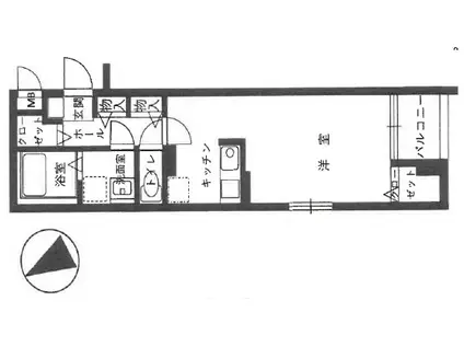 東海道本線 灘駅 徒歩10分 4階建 築8年(1K/1階)の間取り写真
