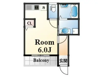 リッチライフ箕岡通(ワンルーム/1階)の間取り写真