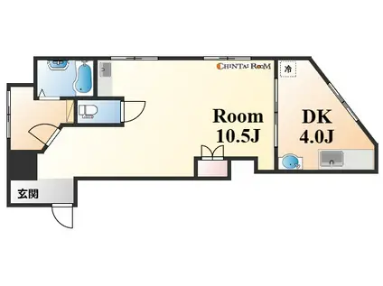 稗原マンション(1DK/4階)の間取り写真