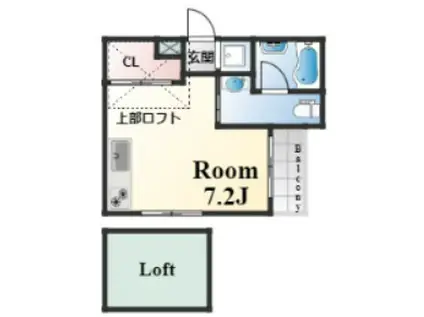 シティフラット灘(1K/2階)の間取り写真