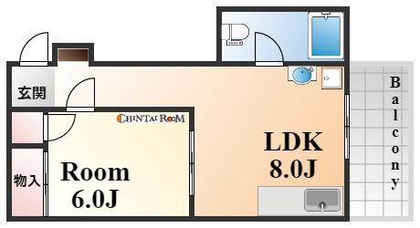 西山ビル(1LDK/5階)の間取り写真