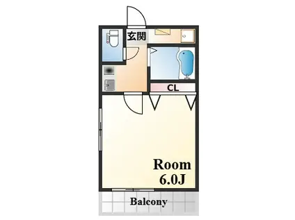 コスモハイツ(1K/2階)の間取り写真