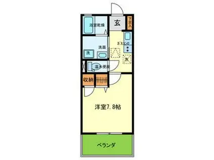 フルール岡本(1K/1階)の間取り写真