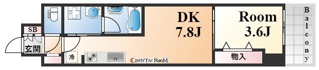 クロスレジデンス神戸元町(1LDK/12階)の間取り写真