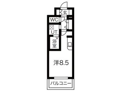 エヴァステージ神戸六甲(1K/9階)の間取り写真