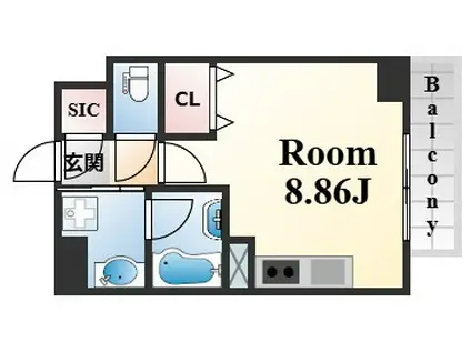 ステラハウス住吉(1K/3階)の間取り写真