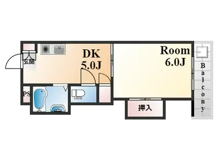 グリーンハイツ山水A棟(1DK/1階)の間取り写真