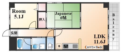 ベルベデール甲南(2LDK/3階)の間取り写真
