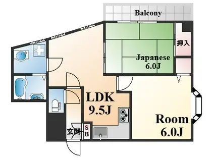 ベルライオンズ山本(2LDK/2階)の間取り写真