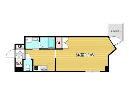 サンビレッジ布引(1DK/3階)の間取り写真