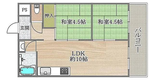 神戸青果食品商業組合会館(2LDK/5階)の間取り写真