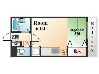 イズミコート(ワンルーム/3階)の間取り写真