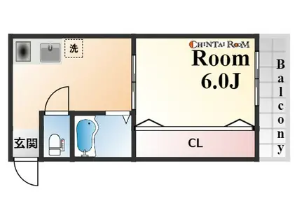 レジデンス灘(1DK/3階)の間取り写真