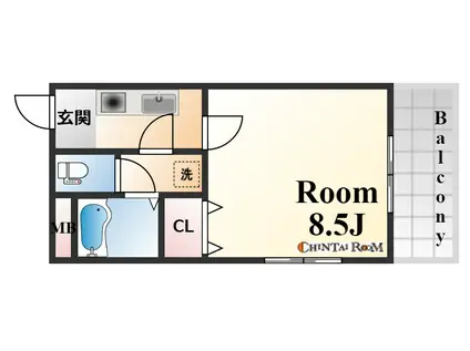 スプリングハイツ国香(1K/2階)の間取り写真