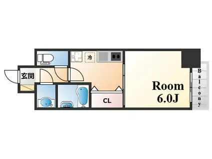 グルーブ新神戸ARIA(1K/3階)の間取り写真