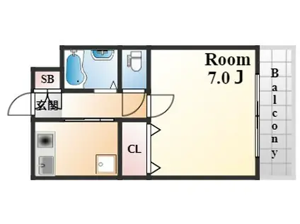 アビテ六甲(1K/2階)の間取り写真