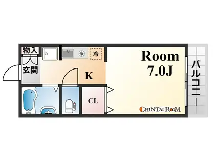 ベルディ灘(1K/1階)の間取り写真