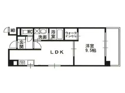 カサデフェリス(1LDK/2階)の間取り写真