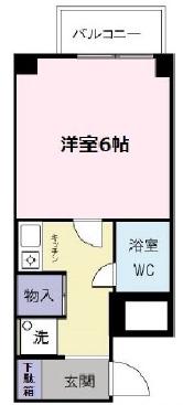 ランブラス芦屋(1K/3階)の間取り写真