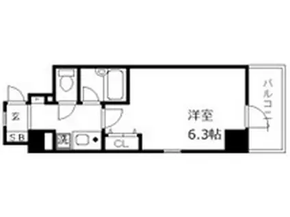 エスリード三宮フラワーロード(1K/13階)の間取り写真