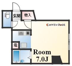 シャトー篠原台(1K/4階)の間取り写真