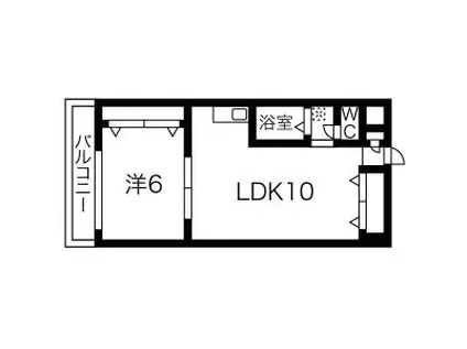 JSC芦屋(1DK/2階)の間取り写真
