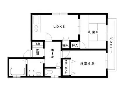 ベルテ岡本(2LDK/1階)の間取り写真