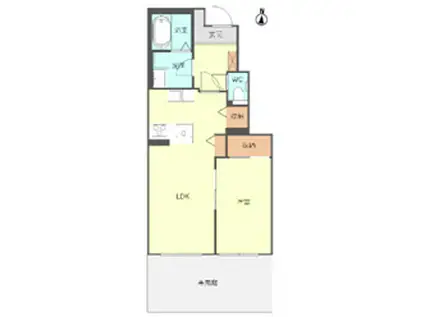 フェリス西岡本(1LDK/1階)の間取り写真