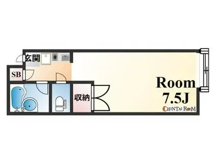 コスモメゾン岡本(1K/2階)の間取り写真