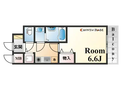 プレサンス三宮ディライト(1K/10階)の間取り写真