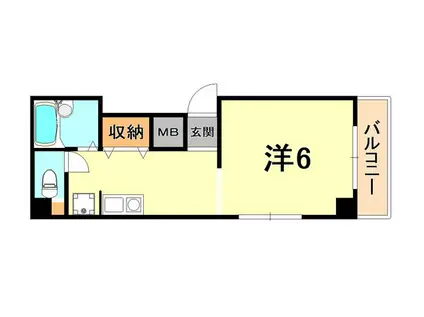 ジョイ福住(1K/6階)の間取り写真