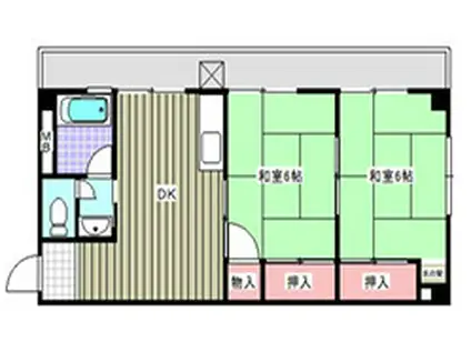 橋本第一マンション(2DK/3階)の間取り写真