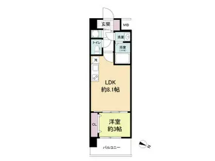 セレニテ神戸ミラクノール(1LDK/3階)の間取り写真