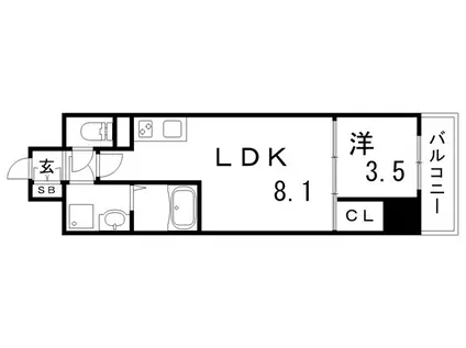 LIVIAZ KOBE LAMER(1LDK/1階)の間取り写真