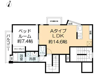 フォート本山中町(1LDK/2階)の間取り写真