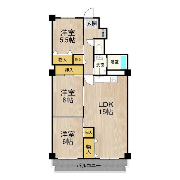 フェルザ西宮(4LDK/7階)の間取り写真