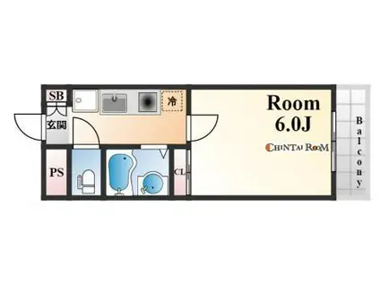 グランディア摩耶LEGEND(1K/5階)の間取り写真