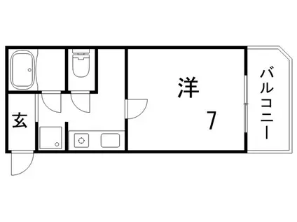 ハイツ湊川(1K/8階)の間取り写真