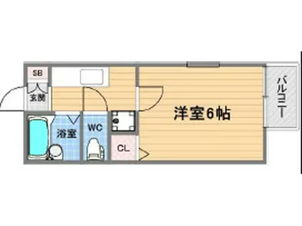 ラッキータウン 二番館(1K/1階)の間取り写真