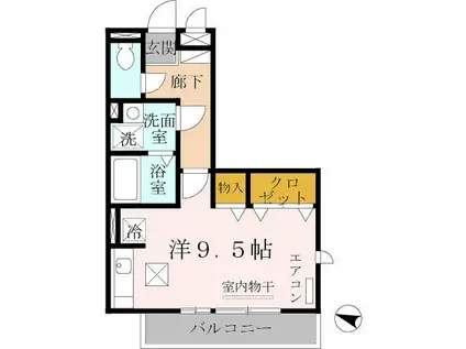 グランメール楠(1K/1階)の間取り写真