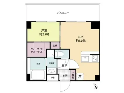 セレニテ兵庫エクラ(1LDK/8階)の間取り写真