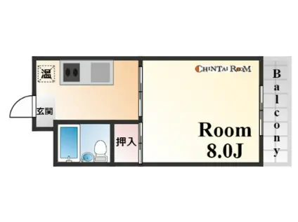 晃ハイム(1K/3階)の間取り写真