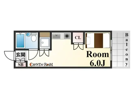 DCOURT六甲(ワンルーム/5階)の間取り写真