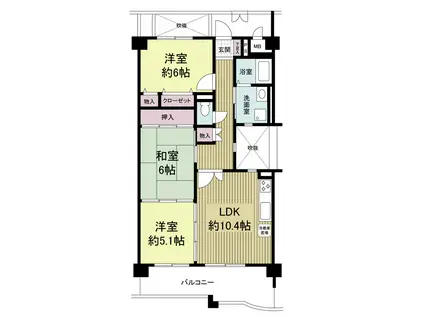 KDXレジデンス夙川ヒルズ(3LDK/3階)の間取り写真