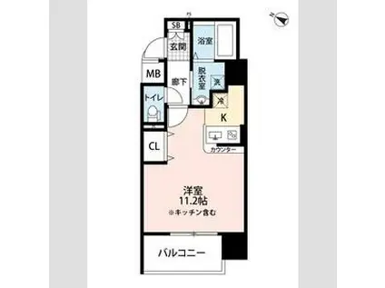 プライムレジデンス神戸・県庁前(1K/6階)の間取り写真