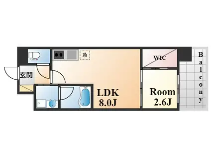 セレニテ神戸元町プリエ(1LDK/10階)の間取り写真
